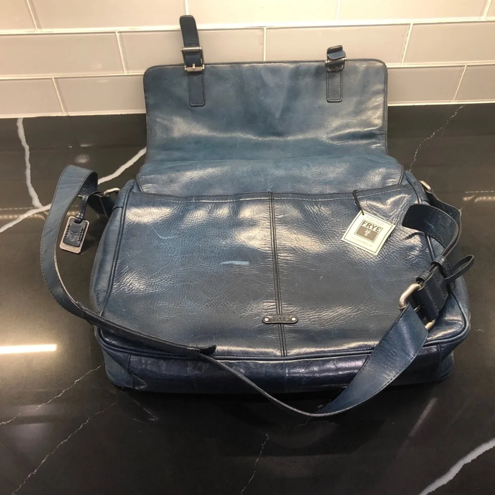 Frye men’s blue /green book bag.